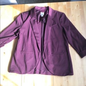 Lauren Conrad Maroon Cuffed Blazer - Size 10